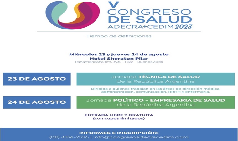 V Congreso de Salud ADECRA + CEDIM 2023: «Tiempo de Definiciones en la Agenda del Sector»