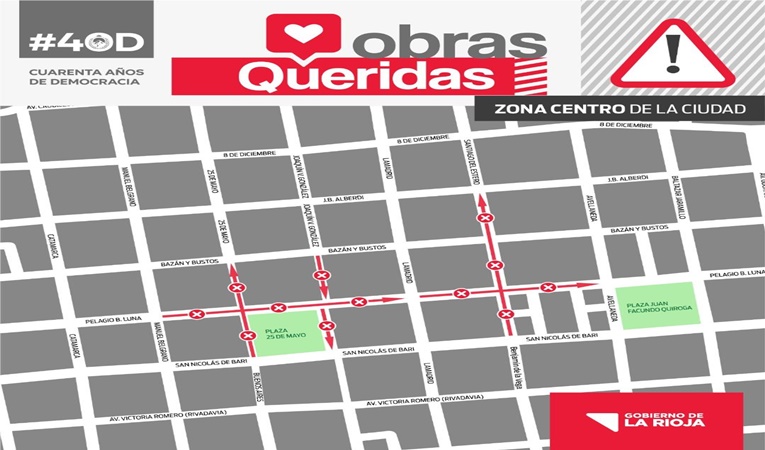 A buen ritmo continúan las obras de Renovación Urbana y Desagües Pluviales del centro de la ciudad capital