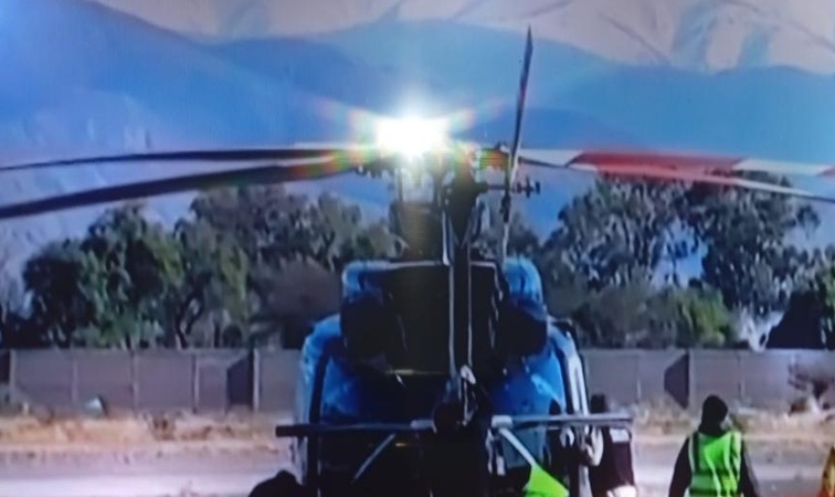 Cayó helicóptero que venía de San Juan a colaborar en la lucha contra incendio en Guanchín